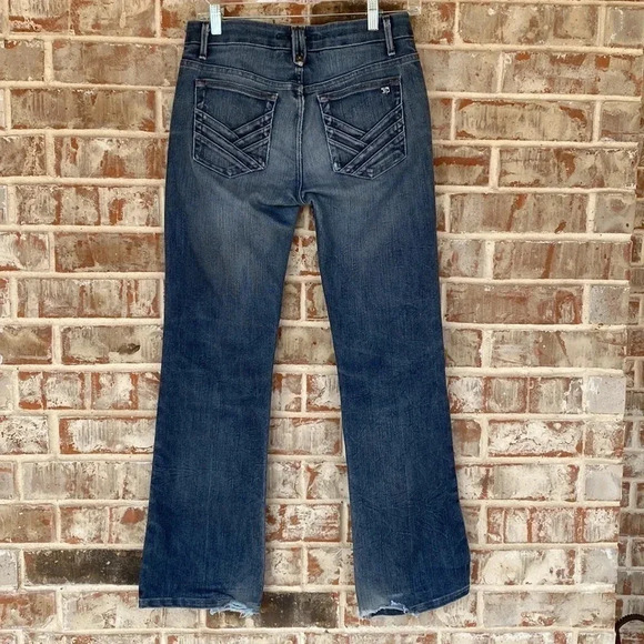 Joe’s Distressed Criss Cross Pockets Flare Jeans - Picture 5 of 11